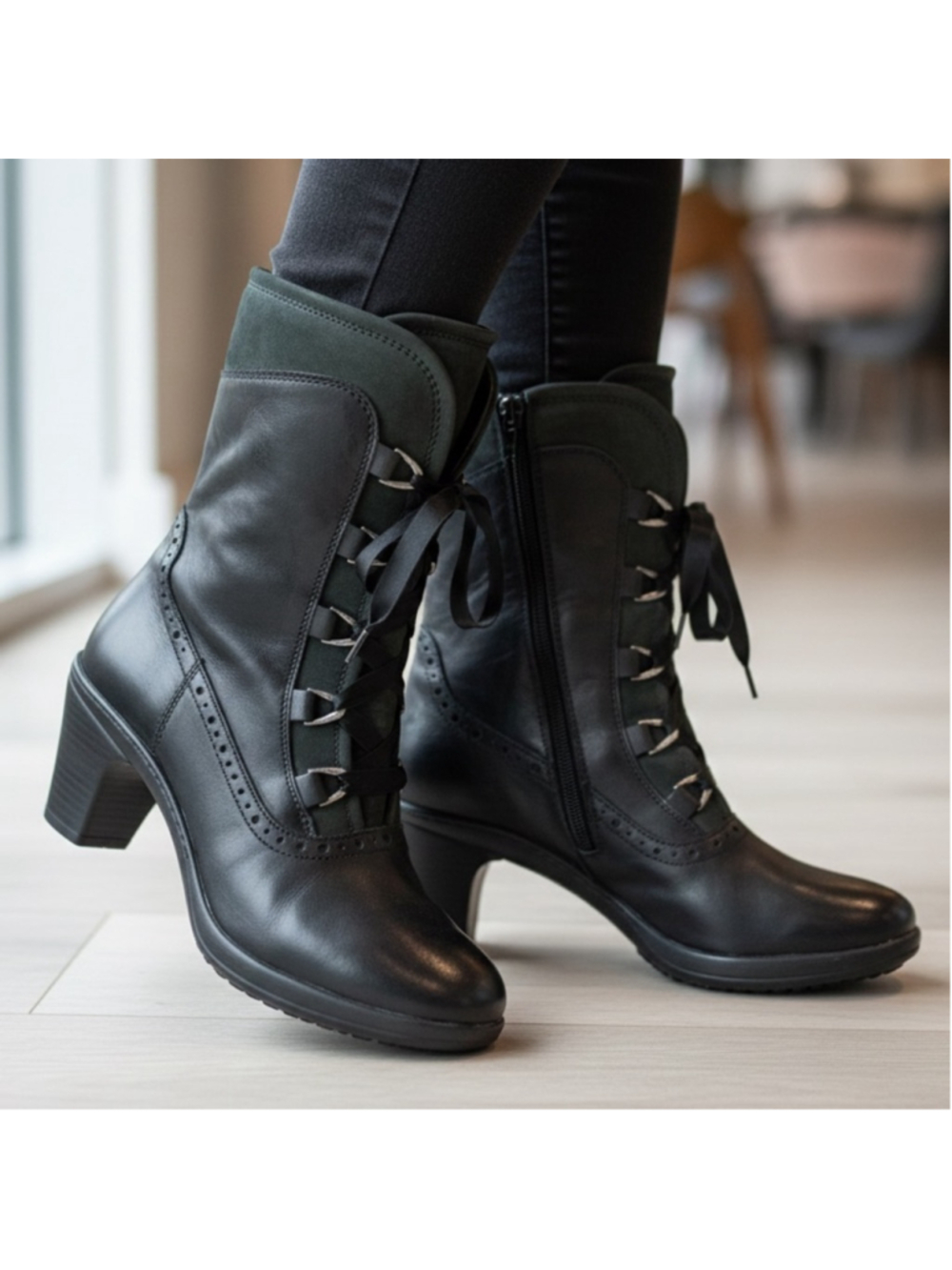 Josef Seibel Vivien Leather Victorian Boots Size 37